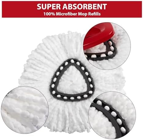 5-Pack Mop Replacement Heads for Easy Wring Spin Mop - Durable Effective