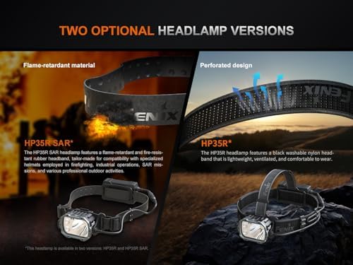 Fenix HP35R SAR Headlamp - Spotlight Floodlight and Flame Retardant with 4000 Lumens