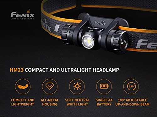 Fenix HM23 - 240 Max Lumens Professional Trail Headlamp IP68 Waterproof 100h Duration