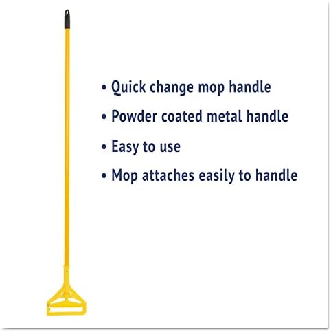 Boardwalk Quick Change plastic mop head handle with side latch 60-inchYellow