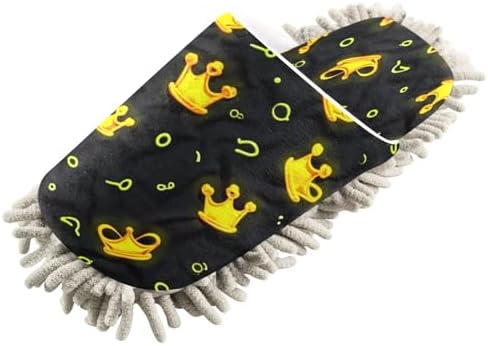 Cartoon Crown Kitchen Cleaning Slippers Washable Mop Shoes for Home Use