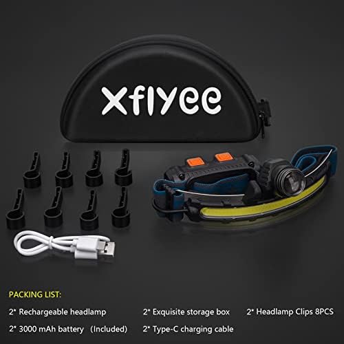 Xflyee LED Headlamp - Super Bright 1000 Lumens 270 Wide
