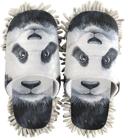 Cute Panda Microfiber Slippers - Soft Mop Slipper for Cleaning Floors