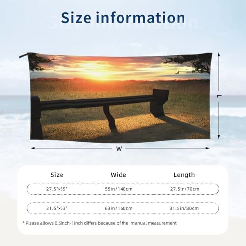 Lonely Bench Sunset Print Quick Dry Towel