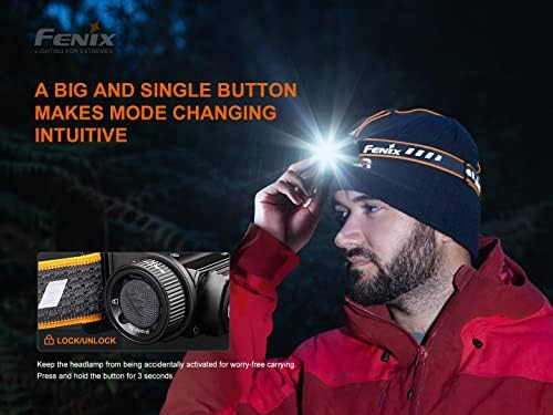 1200 Lumen WhiteRed Rechargeable Headlamp Bundle with Carrying Case Fenix HM60R