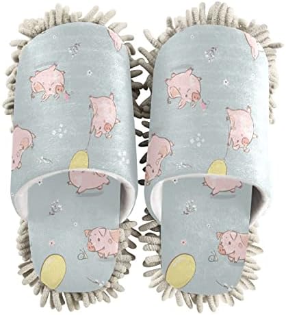 DOMIKING Pigs Mop Slipper for Easy Floor Cleaning