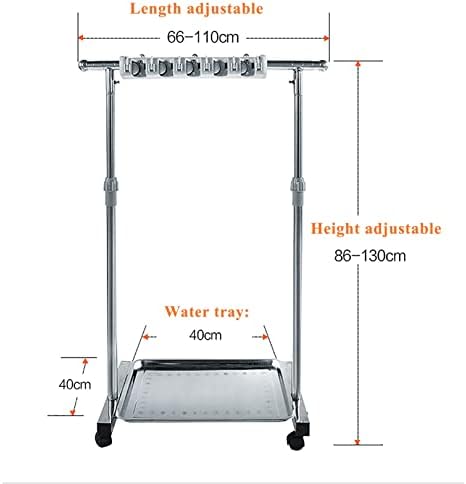 WXZX Mop and Broom Holder with Drip Tray and Wheels