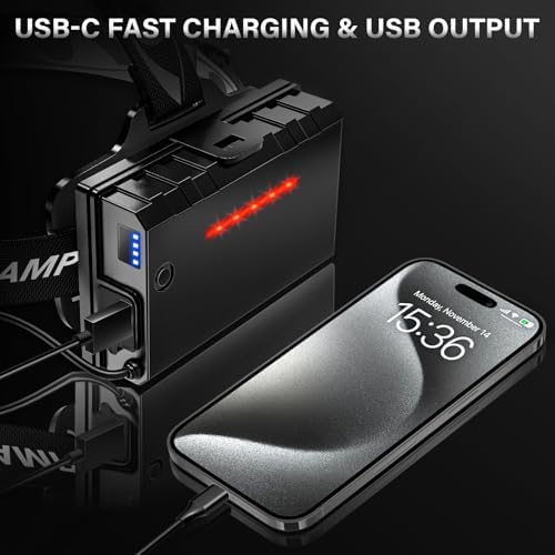 Intense Expand Adjust Rechargeable LED Headlamp for Camping Hiking