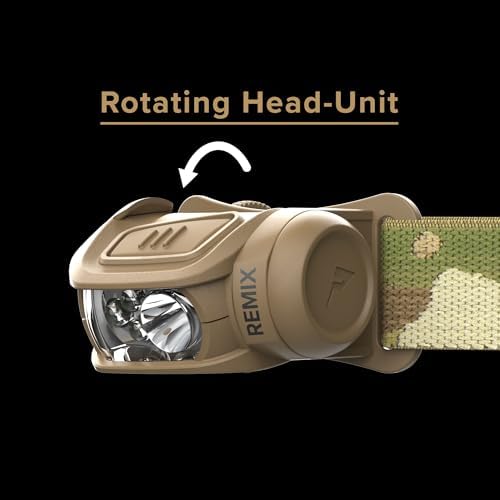 Princeton Tec Remix LED Headlamp 450 Lumens Multicam wRed LEDs RMX300-RD-MC