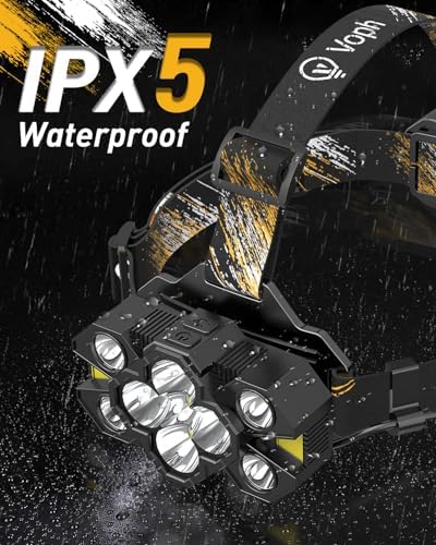 Voph Headlamp 25000 Lumens 12 Modes Rechargeable