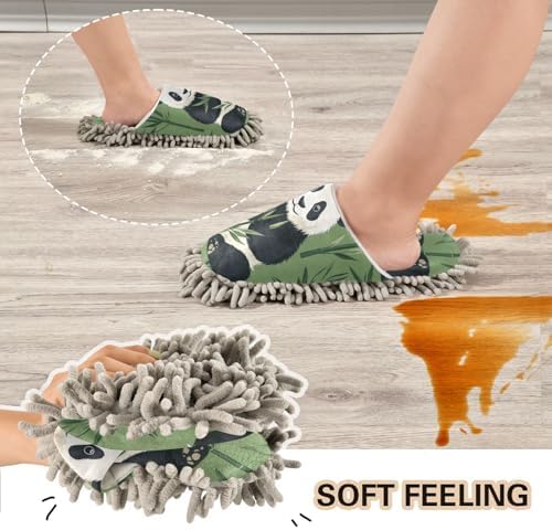 Stylish Microfiber Forest Panda Slippers for Cleaners