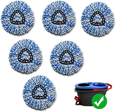 Set of 6 Spin Mop Heals Replacement Microfiber RinseClean 2 Tank