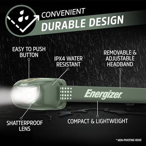 Energizer Universal LED Headlamp - Bright Outdoor Camping Light Pack of 2