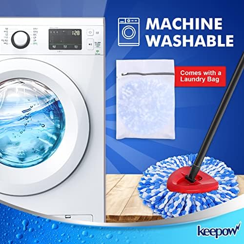 KEEPOW Proactive Microfiber Spincharge BlueWhite Replacement Head