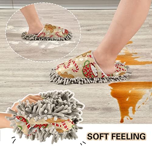 Christmas Ginger Man Mop Slippers Ergonomic Machine Washable