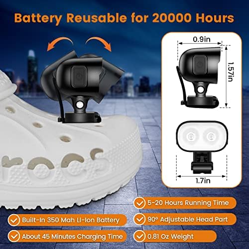 Bright Durable LED Lights for Crocs Shoes - Eco-Friendly camping