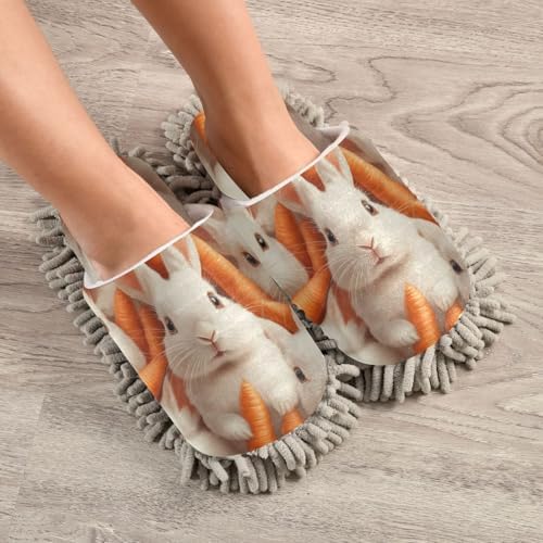 FLildonMicrofiber Mop Slippers for House Car Washable Soft Comfortable