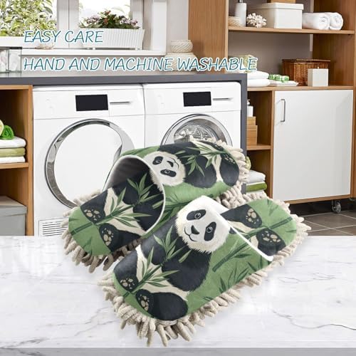Stylish Microfiber Forest Panda Slippers for Cleaners