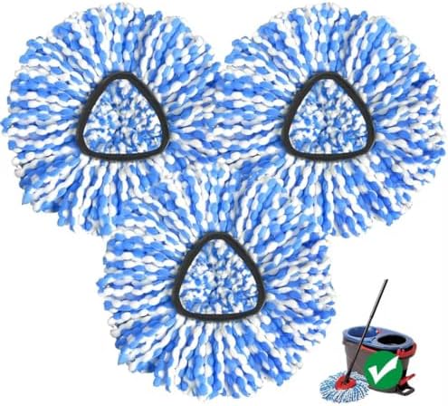 Spin Mop Replacement Head 3 Pack for Rinseclean 2-Tank System