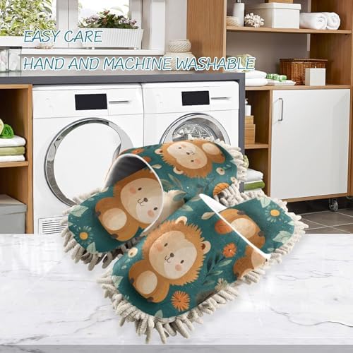 Adorable Cartoon Animal Mop Slipper for MenWomen Washable Soft