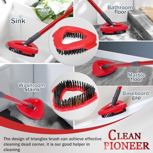 2-Piece Spin Scrub Brush for Tiles Easy to Clean and Durable
