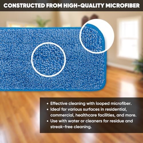 Machine Washable 18-inch Microfiber Mop Pads for Eco-Friendly Cleaning