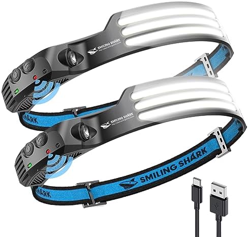 Smiling Shark LED Headlamp 230 2 Pack