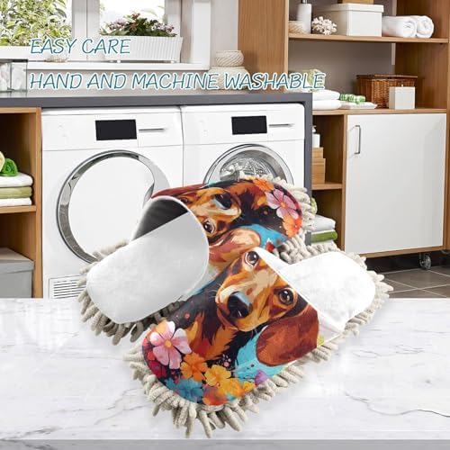 Cozy Microfiber Slippers Dachshund Dog Mops for Clean