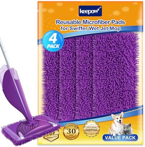 Premium Microfiber Mop Pads - Compatible with Swiffer WetJet for Reusable Cleaning