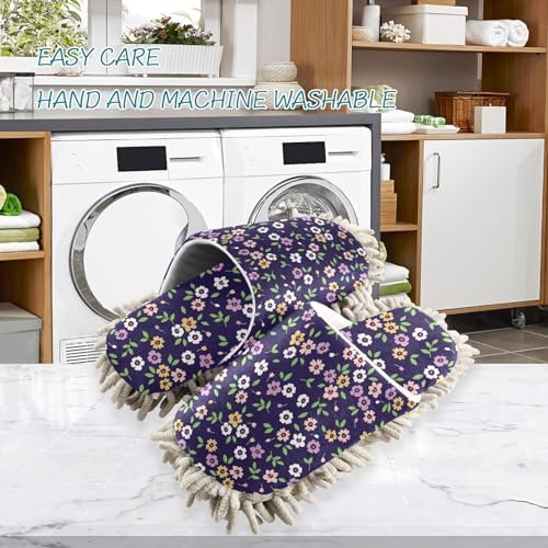 Kigai Microfiber Slippers - Bohemian Flowers Size L Purple