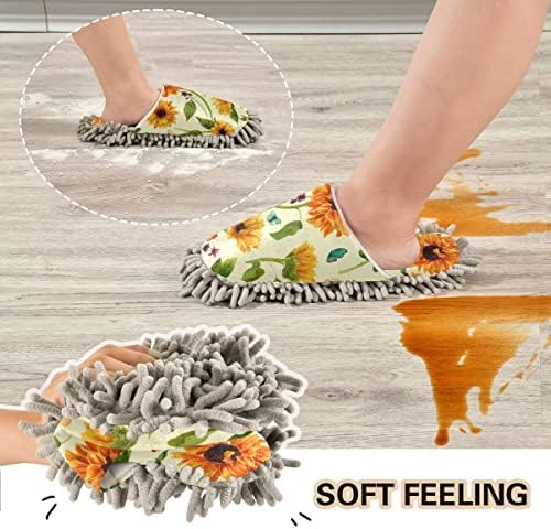 Eco-Friendly Sunflowers Butterflies Floor Slippers for Easy Cleaning Comfort