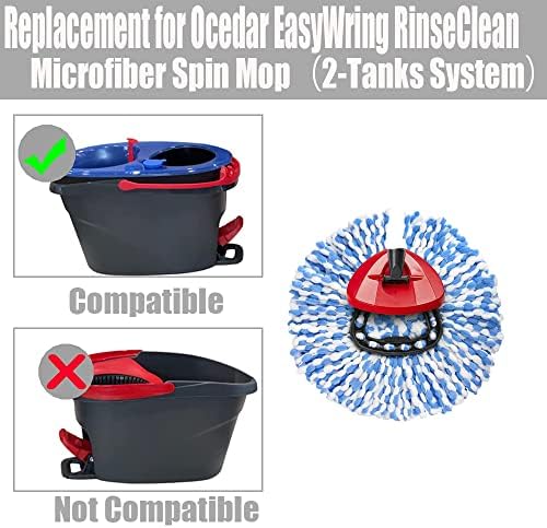 Ocedar Spin Mop Replacement Set - 100 Microfiber for 2-Tank System