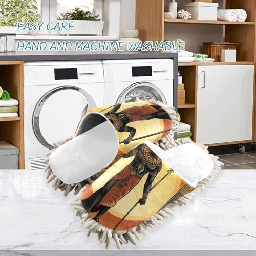 Cozy White Anubis Mop Slippers for Easy Cleaning at Home