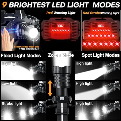 ogsdeco Rechargeable Headlamp 150000LM