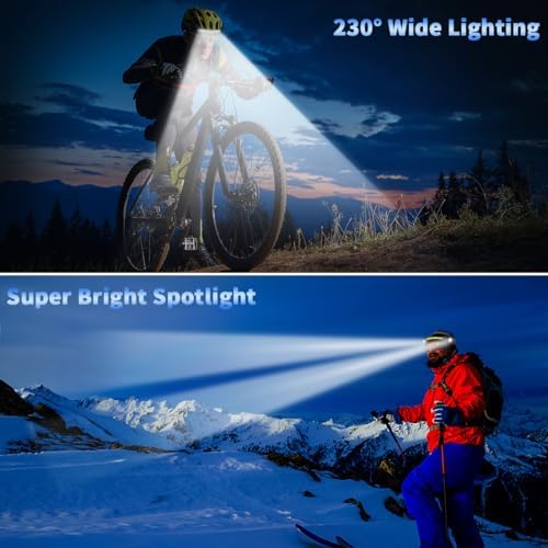 5-Pack Rechargeable Headlamp Set with COB Beam and Motion Sensor