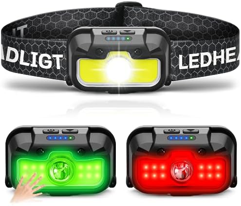 1300 Lumen Headlamp with 14 Modes Motion Sensor