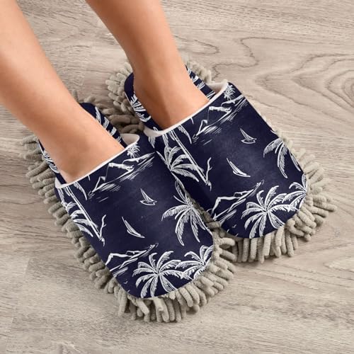 Chic Microfiber Slippers - Size L for Home Away