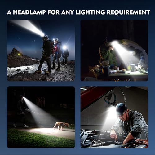 XILUO 300000 LM Red Headlamp with 7 Modes Sensor Adjustable
