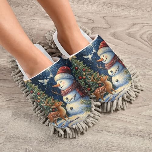 Running Bear Snowman Mop Slippers