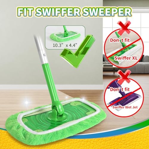 Reusable 100 Chenille Mop Pads for Swiffer Sweeper Washable 5-Pack
