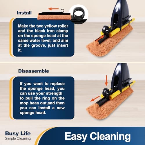 Yocada Sponge Mop Refill Head - Replacement for Tile and Floor Cleaning