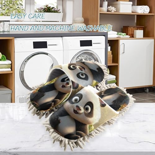 Cute Panda Kitchen Cleaning Slippers - Soft Absorbent for MenWomen