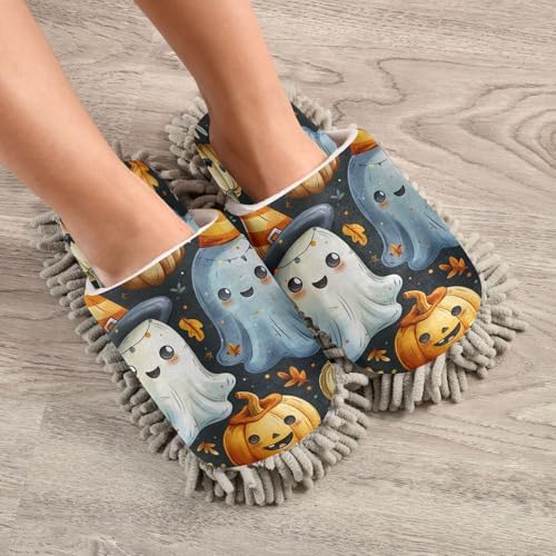 Halloween White Cute Spectre Kitchen Cleaning Slippers