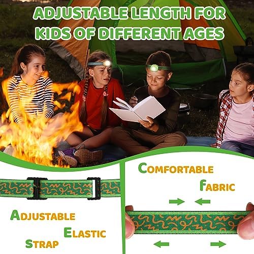 Bright Adjustable RGB Kids Headlamp for Camping More