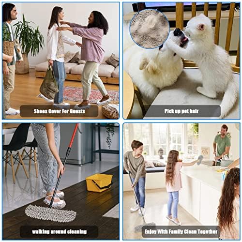 8-Piece Mop Slippers Premium Microfiber Reusable Machine Washable