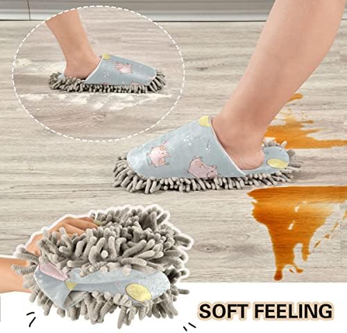 DOMIKING Pigs Mop Slipper for Easy Floor Cleaning