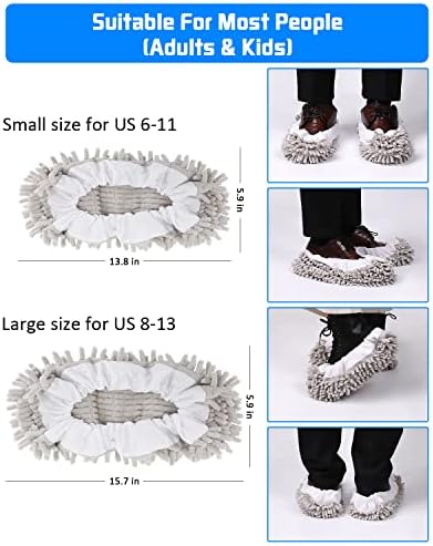 8-Piece Mop Slippers Premium Microfiber Reusable Machine Washable