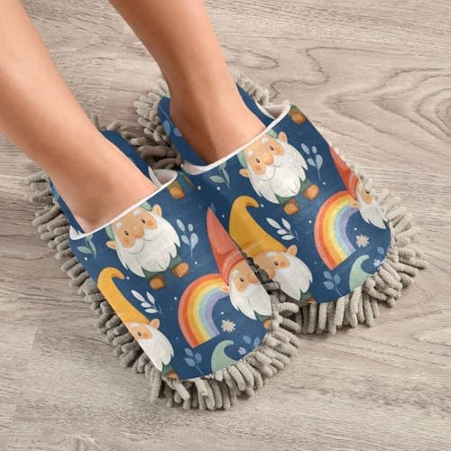 Microfiber Slippers Forest Gnomes Mop for MenWomen Size L