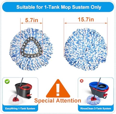 Easywring 1-Tank System Replacement Head O-cedar Spin Mop 3-Pack