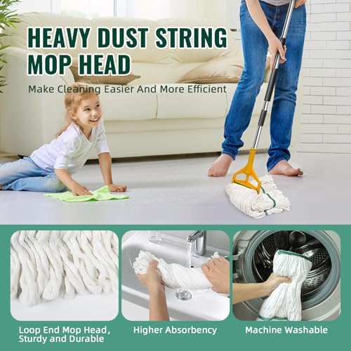 Durable 20oz Commercial Mop Head 3-Pack Replacement for White Mops